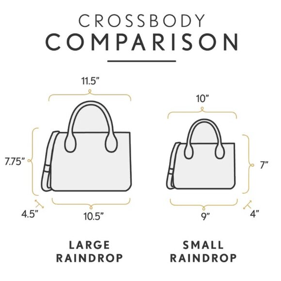 Portland Leather Goods Foxglove Small Raindrop Crossbody with zipper - Picture 7 of 8